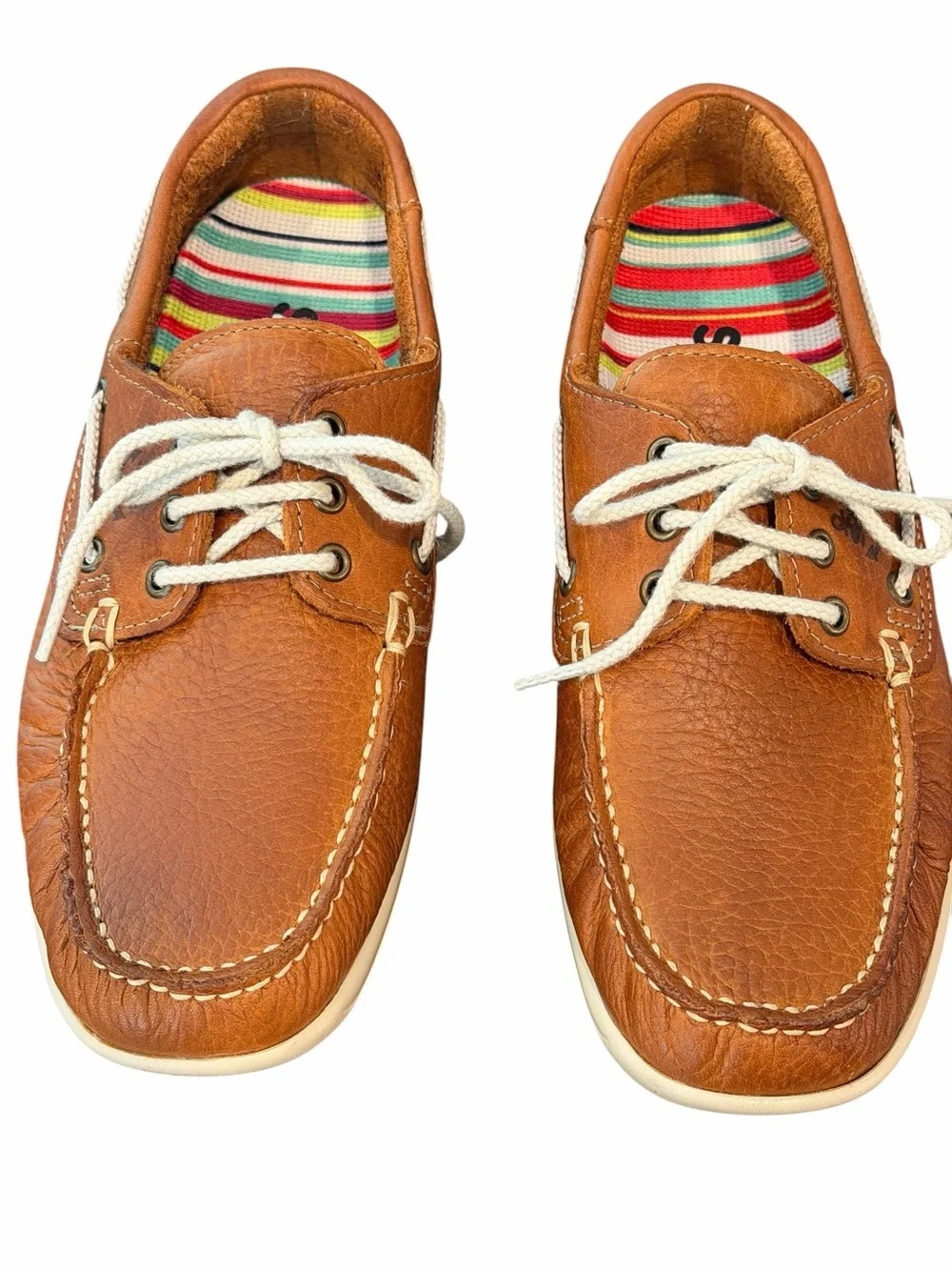 SAS Tripad Comfort Brown Leather Boat Shoes Lace Up Moc Toe Size 8M